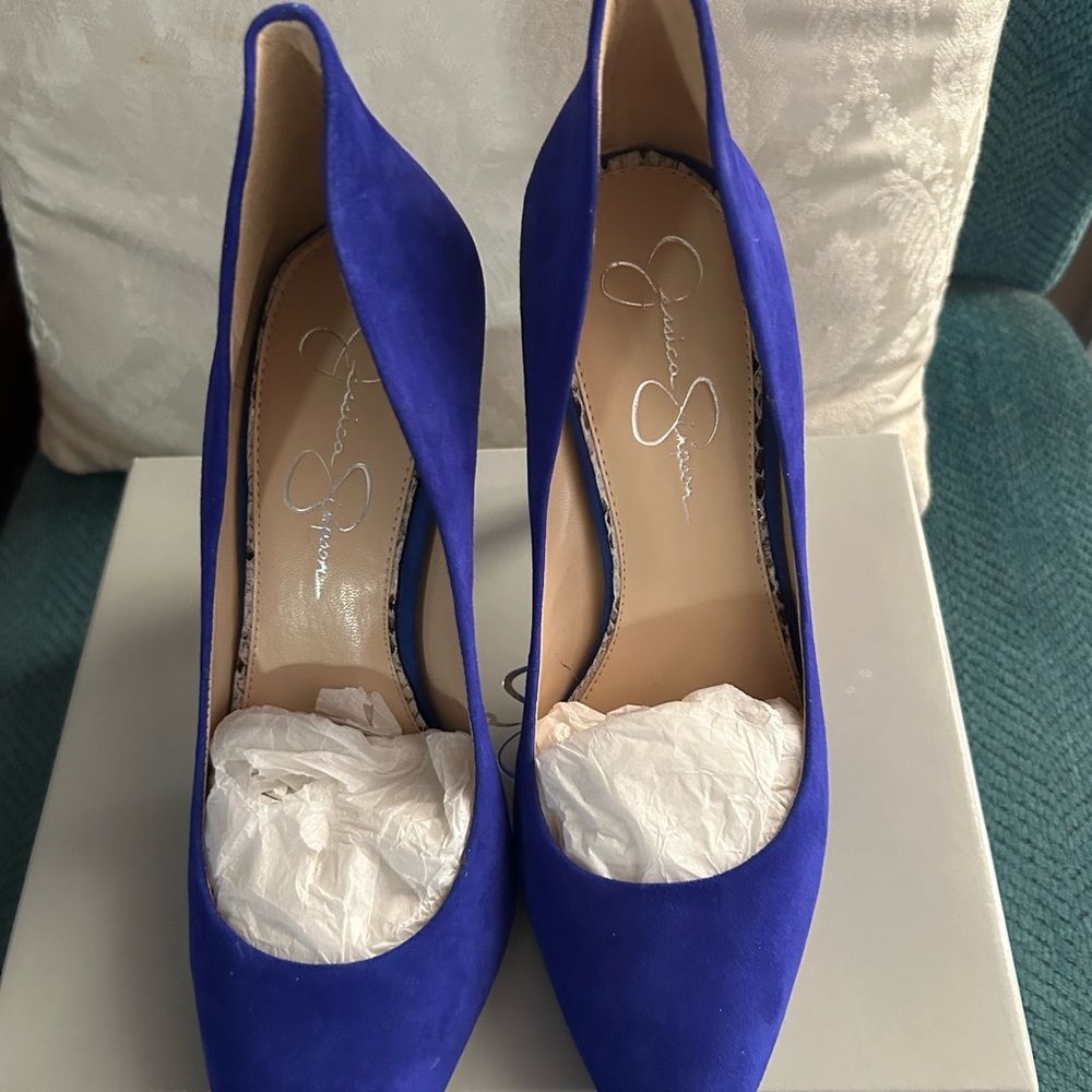 Jessica Simpson Blue Pointed-Toe Heels - Picture 5 of 5